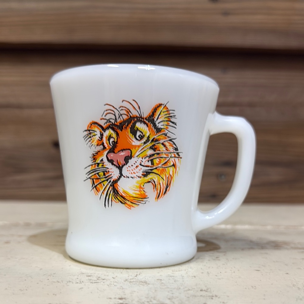 Fire King Esso Exxon Tiger Milk Glass